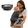 Infantino Fold & Go 2-in-1 Marsupio Neonato, Compatto e Leggero, Regolabile, per Bambini di Peso Compreso tra i 5,5 e 18 kg, Grigio
