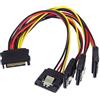 PremiumCord Power Splitter SATA su Disco Rigido, Alimentatore di Rete 4X SATA per Dischi rigidi, SSD, registratore CD/Dvd