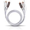 Oehlbach Silver Express Plus 100 - Set di cavi stereo Phono RCA per giradischi e amplificatori - SPOFC & schermatura a 2 vie - 1 m - argento