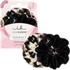 Invisibobble elastico per ragazze nero e leopardo Sprunchie x2 - Elastico in tessuto con elastico a spirale all'interno - Comodo elastico per capelli da donna e da uomo