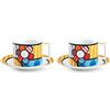 Egan Set 2 tazzine da caffè e piattini Britto