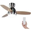 Kekai Ventilatore da Soffitto Mistral DC 92x34 cm 55W Argento con Pale in Legno, Luce Regolabile, Timer e Telecomando