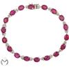 Bracciale Tennis in oro bianco 18 Kt 750 rubini 3,45 ct diamanti 0,15 ct -129...