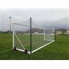 Vivisport Porta calcio 732x244 cm mobile, in alluminio, a norma UNI EN 748, con sistema di tensionamento rete con pali posteriori verticali e sistema di trasporto su ruote - 5902 100 Kg