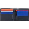 DUDU Portafoglio Piccolo da Uomo RFID in Pelle con Portamonete Navy