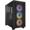 CORSAIR 3000D RGB AIRFLOW CASE MIDI TOWER 4 VENTOLE CORSAIR AR120 RGB PRE-INSTALLATE NERO