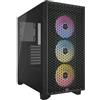 CORSAIR 3000D RGB AIRFLOW CASE PER PC MID-TOWER VETRO TEMPERATO- 3 VENTOLE AR120 RGB - SUPPORTO DI GPU A TRE SLOT - SPAZIO PER ALLOGGIARE FINO A 8 VENTOLE DA 120 MM - DESIGN CON FLUSSO D'ARIA ELEVATO MINITX/MATX/ATX NERO