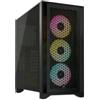 CORSAIR iCUE 4000D RGB AIRFLOW MID TOWER ATX PANNELLO LATERALE IN VETRO TEMPERATO 3X VENTOLE CORSAIR AF120 MM RGB ELITE 1XUSB-C 3.2 2XUSB-A 3.2 JACK/AUDIO MICROFONO BLACK