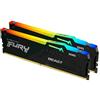 KINGSTON FURY BEAST RGB MEMORIA RAM 2X16GB 32GB TOTALI 5.200Hz TIPOLOGIA DDR5 TECNOLOGIA DIMM BLACK