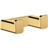 hansgrohe AddStoris - Gancio doppio per asciugamani, portasciugamani, gancio per accappatoio, fissaggio nascosto, accessori bagno, bronzo spazzolato, 41755140