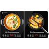 AMZCHEF Piastra Induzione 2 Fuochi Con IGBT Importato, 20 Livelli di Temperatura, 20 e 15 Livelli di Potenza, 3500W Piano Cottura Con Timer di 4 Ore, Blocco di Sicurezza