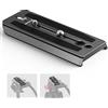 Neewer 501PL Piastra a Sgancio Rapido per Testa Fluida di Treppiede Compatibile con MVH500AH MVH502AH, Piastra Montaggio per Fotocamera, Perno Anti Off per GM001 GM002 GM006, QR5