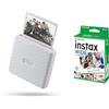 Fujifilm instax Link WIDE Ash White - Stampante per Smartphone a Sviluppo Istantaneo + Confezione da 10 Pellicole Istantanee instax WIDE, Dimensioni Stampa 99x62 mm