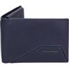PIQUADRO, MenÉs wallet with flip up ID window, coin pocket, BLU