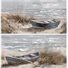 DRW Quadro su Tela di Marina Dipinta a Mano Beige 120 x 3 x 60 cm, Bianco, Blu E Grigio, Medidas: 120x3x60cm