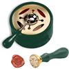 Kiuiom Scalda Sigilli di Cera, Forno, Riscaldatore Ceralacca per Creazioni Artistiche Timbri Sigilli di Cera, Timbro di Sigillo Busta da Sposa (Verde Scuro)