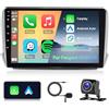 Hodozzy 8 Core 4GB+64GB Autoradio per Peugeot 208/2008 2012-2018 Android 10,1 Pollici Touch Schermo GPS Navigazione Wireless Carplay Android Auto, Hodozzy 2 Din Radio Bluetooth DSP WiFi FM RDS, Retromarcia