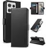 Yunubeyii Cover Libro per Motorola Moto Edge 50 Pro - [Blocco RFID] Luxury PU Leather Portafoglio Card Holder Magnetic Phone Custodia con Kickstand, Cover Protettiva Antiurto, Nero