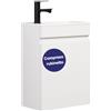 Kometmöbel Mobile Bagno con Lavabo 40 cm, preassemblato, piccolo lavabo con mobiletto (Bianco Lucido, Con Rubinetto)