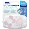 CHICCO (ARTSANA SpA) CHICCO SUCCHIETTO COMFORT GIRL SILICONE 0-6 MESI 2 PEZZI