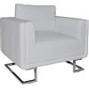 vidaXL Poltrona di lusso in pelle cubo bianco moderno braccio divano sedile salotto sedia casa