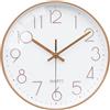 VIKMARI Silenzioso Orologio da Parete, Piccolo 20cm Moderno Oro Rosa Orologi per Cucina Bagno Soggiorno Camera da Letto