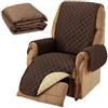 l&j Copripoltrona 1 posto con Braccioli Rivoluzionario Copridivano Impermeabile per Poltrona Relax Reclinabile Elettrica Reversibile Copri Divano Antiscivolo Antimacchia Antigraffio Marrone Beige