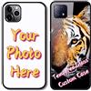 VKDHEGG Custodia in vetro temperato per Apple iPhone 5S 6S 7 8 Plus SE XR XS 11 12 13 14 Pro Max, personalizza l'immagine 9H in vetro temperato + cover paraurti in morbido silicone TPU