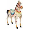 AlexandreHouse Caballo Deco De Metal Pintado Artesanal Envejecido Blanco