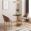 DEGHI Tavolo rotondo 70 cm top in pietra siterizzata nero effetto marmo e base oro in acciaio spazzolato - Caio Deluxe