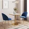 DEGHI Tavolo 70x70 cm top in pietra siterizzata bianco effetto marmo e base oro in acciaio spazzolato - Caio Deluxe
