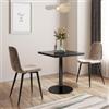 DEGHI Tavolo 70x70 cm top in pietra siterizzata effetto marmo e base nero in acciaio spazzolato - Caio Deluxe