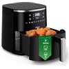 CIARRA Friggitrice ad aria con pannello touch digitale, senza olio, friggitrice ad aria, extra croccante, arrostisci, cuoci al forno, riscalda, disidrata, 8 opzioni di cottura, antiaderente, cest