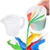 Kunyeah Tazza divisa con manico, 500 ml, in silicone, per versare vernice, fluidi artistici, bicchieri per pittura acrilica, fai da te, accessori per disegni artistici in resina epossidica (4 camere)