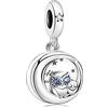 Annmors Donna Ciondolo Sempre al tuo fianco Gufo Argento 925 Colgantes con Zirconia cubica per Charm Bracciale