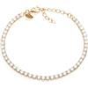 Louis Ciocchetti dal 1887 Bracciale Tennis Rainbow Argento 925 con Zirconi 5A da 3 mm e catena dorata, Arcobaleno, Gioiello Elegante Regolabile per Donna