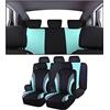 Adunsiaoto 9 Pezzi Set Completo con Coprisedile e Copripoggiatesta per Auto, Set di Coprisedili e Copri Poggiatesta per Sedili Anteriori Auto, Antiscivolo, Protezione per Sedili Auto(Verde Menta)