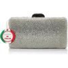 Michelle Moon - Pochette Donna Elegante Argento per Matrimoni, Feste ed Eventi | Clutch Argento a Tracolla, Ideale Borsa Elegante Donna Cerimonia con Strass; Borsa a Mano Donna per Occasioni Speciali