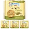 Mulino Bianco Biscotti Baiocchi al Pistacchio, Biscotti con Pistacchio e Pastafrolla Ideali per Colazione o Merenda, Senza Olio di Palma, 6 Porzioni da 3 Biscotti (Confezione da 4)