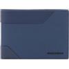 PIQUADRO, Men's wallet in recycled fabric and leather with coin pocket and RFID anti-fraud protection, BLU