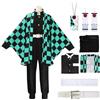 YYDSXK Cosplay Nezuko Tanjirou, Costume Nezuko Tanjirou Kochou Shinobu Mitsuri, Set di Kimono Mantello, Regalo per Bambini, Costume Tanjiro per Carnevale Halloween