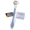 TITANIA Rimozione calli piedi con 10 lame di ricambio - Rimuovi calli in acciaio inox inossidabile - Leva calli di qualità - Made in Germany - Tagliacalli blu