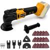 Byczone Attrezzo oscillante per batteria DeWalt 20 V, multiutensile oscillante con 21 accessori, 6 velocità 8.500-21.000 giri/min, strumento multifunzione senza fili per raschiare taglio levigatura