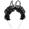 PartyDeco Cerchietto 40 Anni, con stoffa e perline, Nero