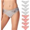 Cotonella 8 Slip Donna L'Altra Midi in Cotone Bielastico, 8 Slip AD532, L