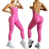 XDSP Tuta Intera Donna Sportiva Elegante Pantaloncini Tight V back Jumpsuit Tuta senza Slims maniche per sport Scrunch Butt tuta yoga con intera elasticizzata One Piece Palestra Bodysuit