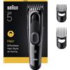 BRAUN Tagliacapelli BRAUN HC 5530, con 2 pettini, 17 impostazioni di lunghezza e Memory Lock per fissare la tua ultima impostazione, 50 min autonomia