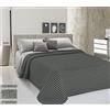 HomeLife Copriletto Matrimoniale Estivo Cotone Tinto in Filo [360x290] Made In Italy | Coperta Letto Matrimoniale a Righe 100% Cotone | Lenzuolo Copriletto Matrimoniale Leggero | Maxi Antracite