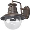 Lindby Lampada da Parete per Esterno Vintage Industriale in Ferro battuto, Applique da Parete Retrò Rustica in Stile Edison, Effetto Antico Bronzo Ruggine, Luce per Giardino E27, 26 x 22cm, IP44