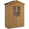 MCombo M MCombo armadio da giardino casetta da giardino in legno resistente alle intemperie, armadio porta attrezzi in legno armadio da esterno impermeabile, 74×143×200 cm (natura)